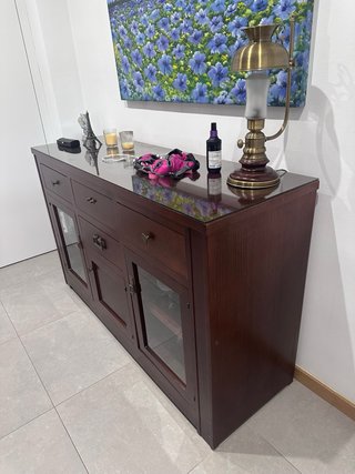 Conjunto Muebles Salón Madera Oscura