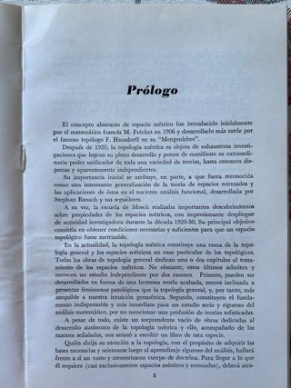 Topología de espacios métricos.