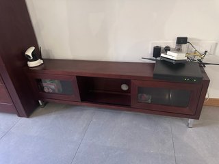 Mueble TV madera y cristal