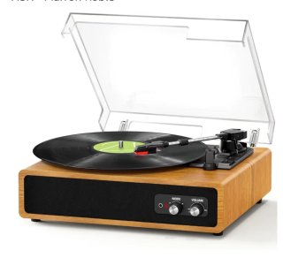 Tocadiscos Vinilo Madera con Altavoces