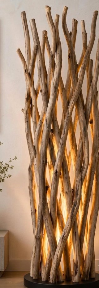 Lámpara de ramas de árbol natural