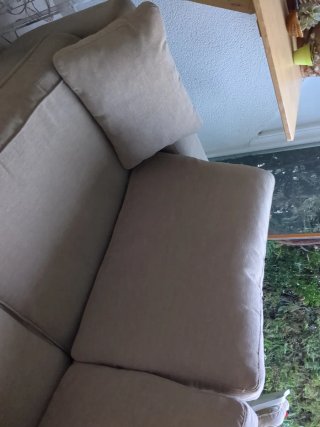 Sofá beige 3 plazas tela