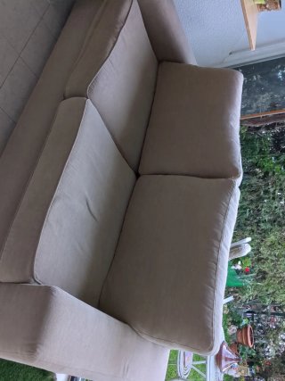Sofá beige 3 plazas tela
