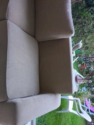 Sofá beige 3 plazas tela