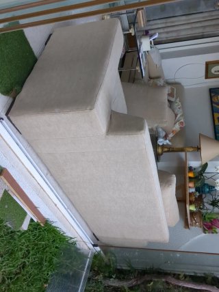 Sofá beige 3 plazas tela