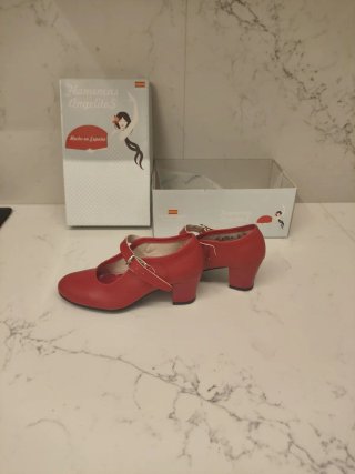 Zapatos flamencos niña rojos