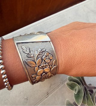 Bracciale Argento 800 Antico Floreale Regolabile
