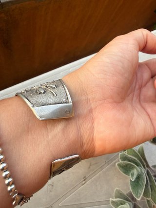 Bracciale Argento 800 Antico Floreale Regolabile