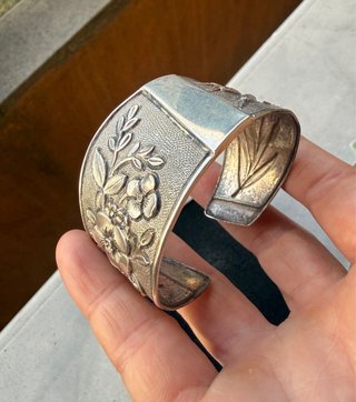 Bracciale Argento 800 Antico Floreale Regolabile