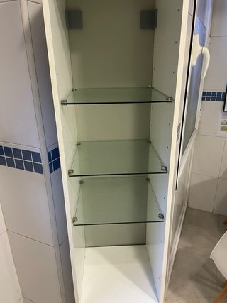 Mueble Estantería Blanco con Cristal