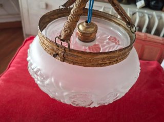 Lámpara Techo Art Nouveau Cristal Dorado
