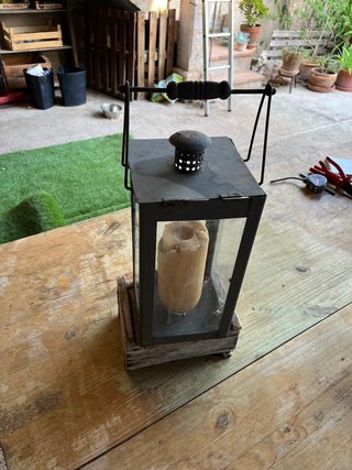 Farol de mesa con vela