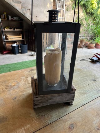 Farol de mesa con vela