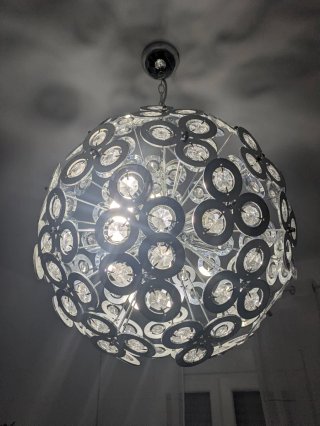 Lámpara moderna colgante cristal y metal