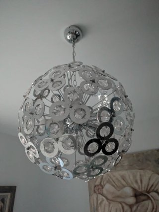 Lámpara moderna colgante cristal y metal