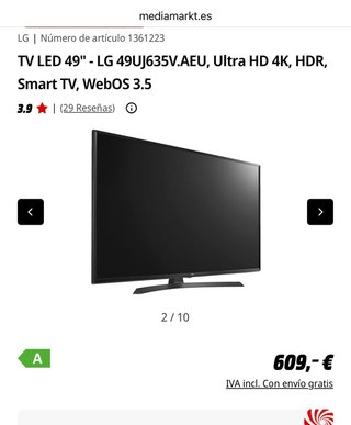 Televisor LG 49UJ635V 49''