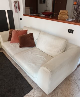Divano 2 posti Poltrone&Sofà bianco pelle