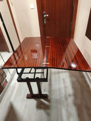 Mesa centro elevable y extensible madera