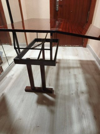 Mesa centro elevable y extensible madera