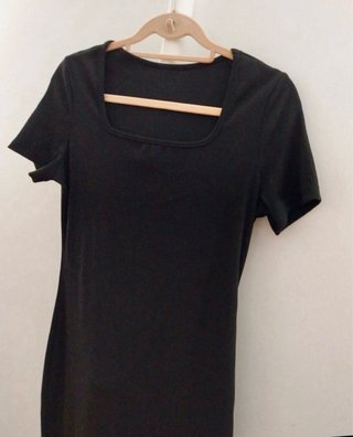 Vestido largo negro algodón Talla M/L