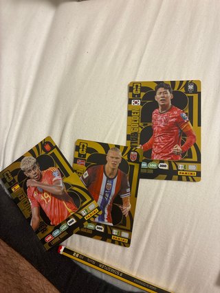 3 Cromos de Fútbol Dorados Panini