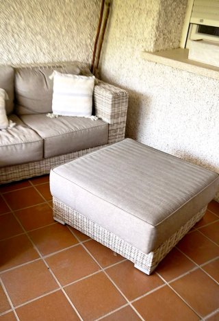 Sofá exterior 3 plazas + 2 puffs Chaise Longue