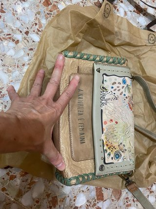 Bolso Anekke beige y verde