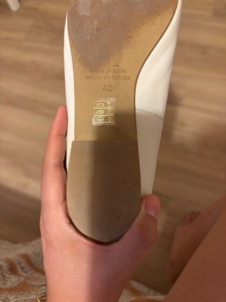 Bailarinas de piel blancas talla 40