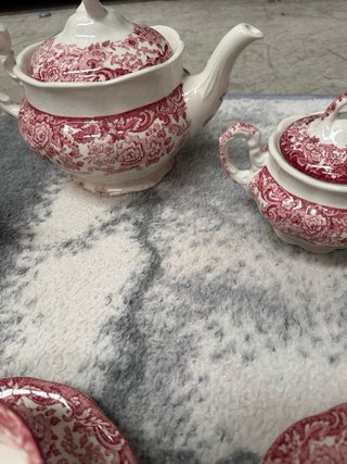 Juego de té La Cartuja Sevilla Pickman Rojo