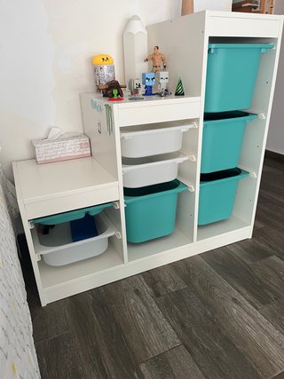 Cajonera Ikea Blanca y Turquesa