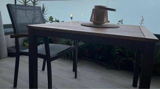 Mesa y 4 Sillas Exterior Madera/Metal