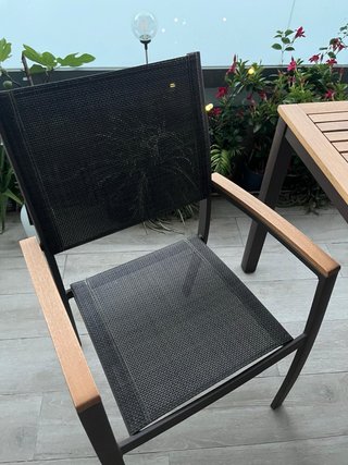 Mesa y 4 Sillas Exterior Madera/Metal
