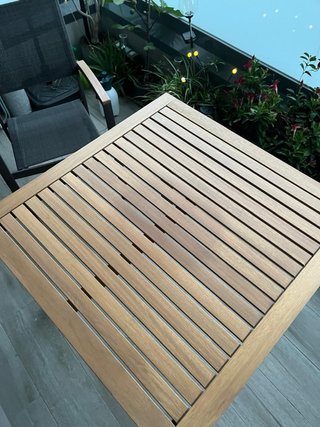 Mesa y 4 Sillas Exterior Madera/Metal