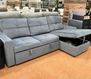 Sofá Cama Chaise Longue Gris