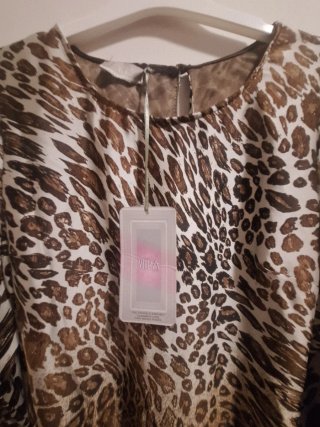 Vestido estampado animal print T M nuevo