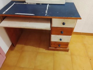 Escritorio madera roble macizo con espejo