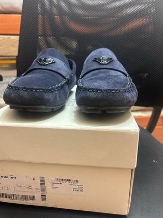 Mocassini Emporio Armani Blu Pelle Scamosciata