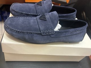 Mocassini Emporio Armani Blu Pelle Scamosciata