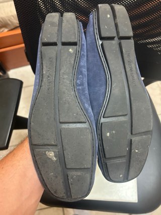 Mocassini Emporio Armani Blu Pelle Scamosciata