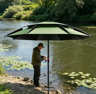 Sombrilla Grande Militar Verde 220cm