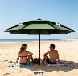 Sombrilla Grande Militar Verde 220cm
