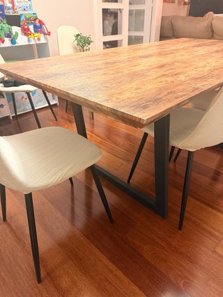 Mesa Comedor Industrial Madera y Metal