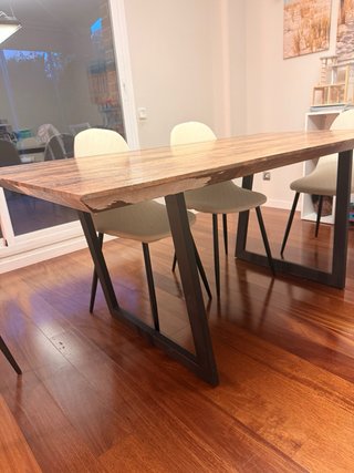 Mesa Comedor Industrial Madera y Metal