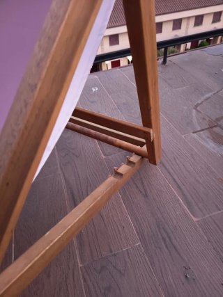 Hamaca de tela y madera
