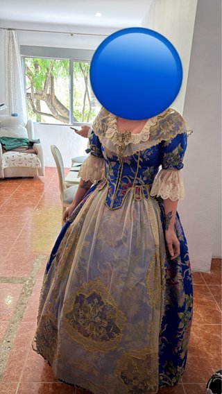 Traje Fallera Siglo XVIII Azul Dorado