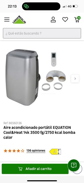 Aire Acondicionado Portátil Equation Cool&Heat