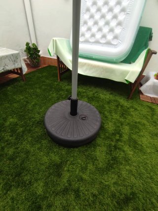 Sombrilla de jardín beige y gris