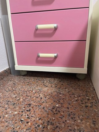 Cajonera 120x40cm Rosa y Blanco