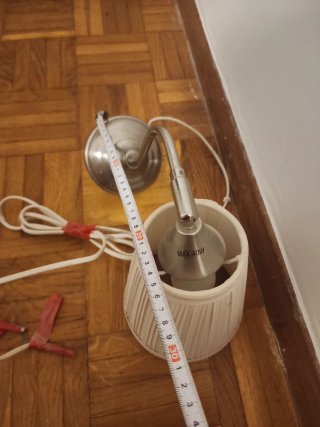 Lamparita de pared plata y tela