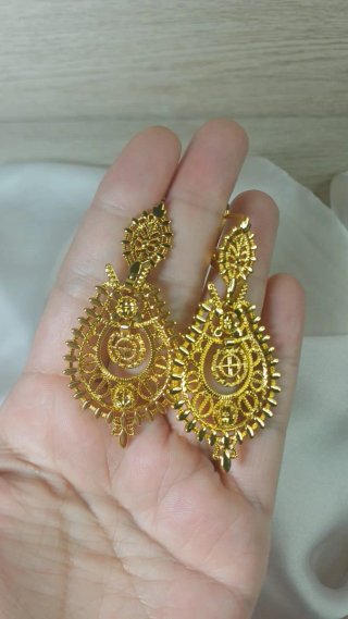 Pendientes Chapado Oro Filigrana Vintage